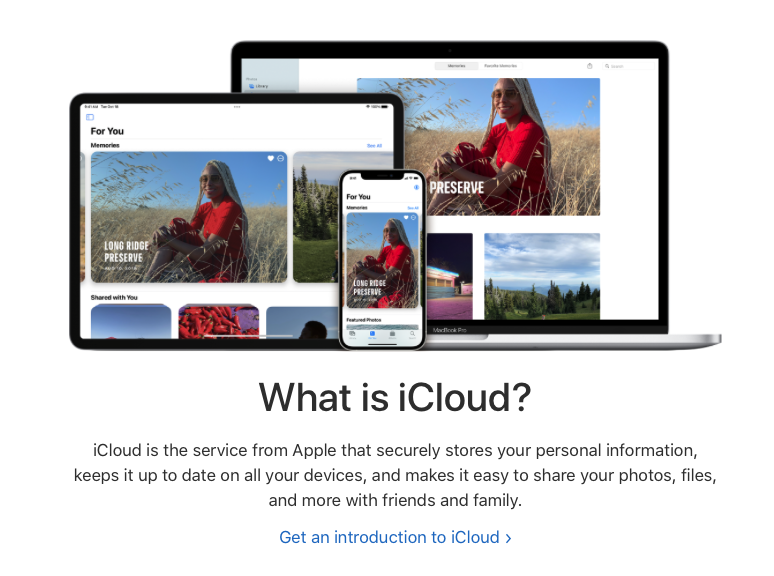 Several Apple Devices with a caption that says, what is iCloud?