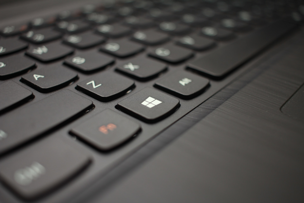 A Windows laptop keyboard.